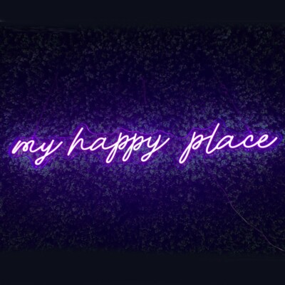 My Happy Place Vivid LED Neon Sign Lamp Light Flex Acrylic Custom Room Wall Room