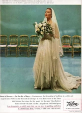 Bride in Bridal Gown Wedding Dress Talon Slide Zipper Wedding 1947 Magazine Ad