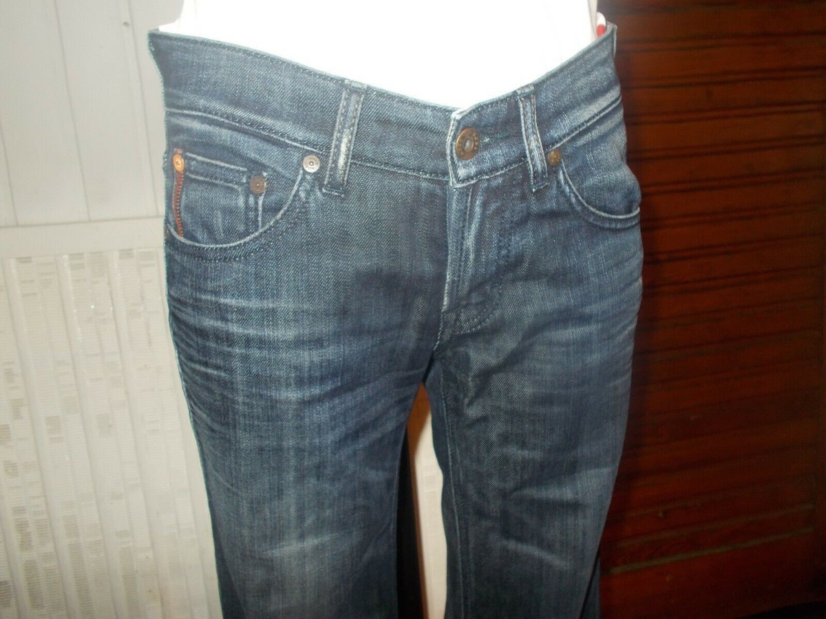 Pantalon Jean HUGO BOSS ORANGE - Bootcut Bleu - Taille Basse - Taille W28 L34 (38) - Raccourci - Occasion Très Bon état