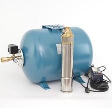 Hauswasserwerk 100L mit 4" Tiefbrunnenpumpe 0,75kW  6 bar Hauswasserautomat
