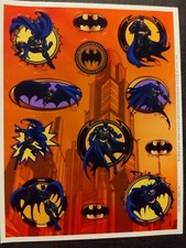 12 PC Vintage Stickers Hallmark Card, Inc. Batman Party Scrapbook