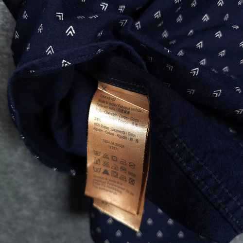 Camisa Scotch and Soda Para Hombre Azul Mediana Manga Larga Estampado Geométrico Calce Regular - Imagen 13 de 13