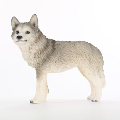 #ad #ad Husky Figurine Hand Painted Collectible Statue Gray White Brown Eye $23.99