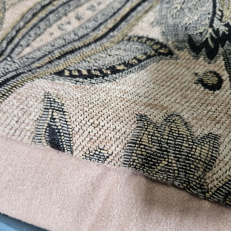 Juego de funda de almohada decorativa crewel bordada floral beige gris negro cremallera 20x26 Foto 4 de 4