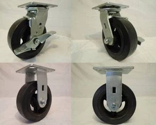 6" x 2" Swivel Casters Rubber Wheel w/ Brake (2) Rigid (2) 550lb each Tool Box
