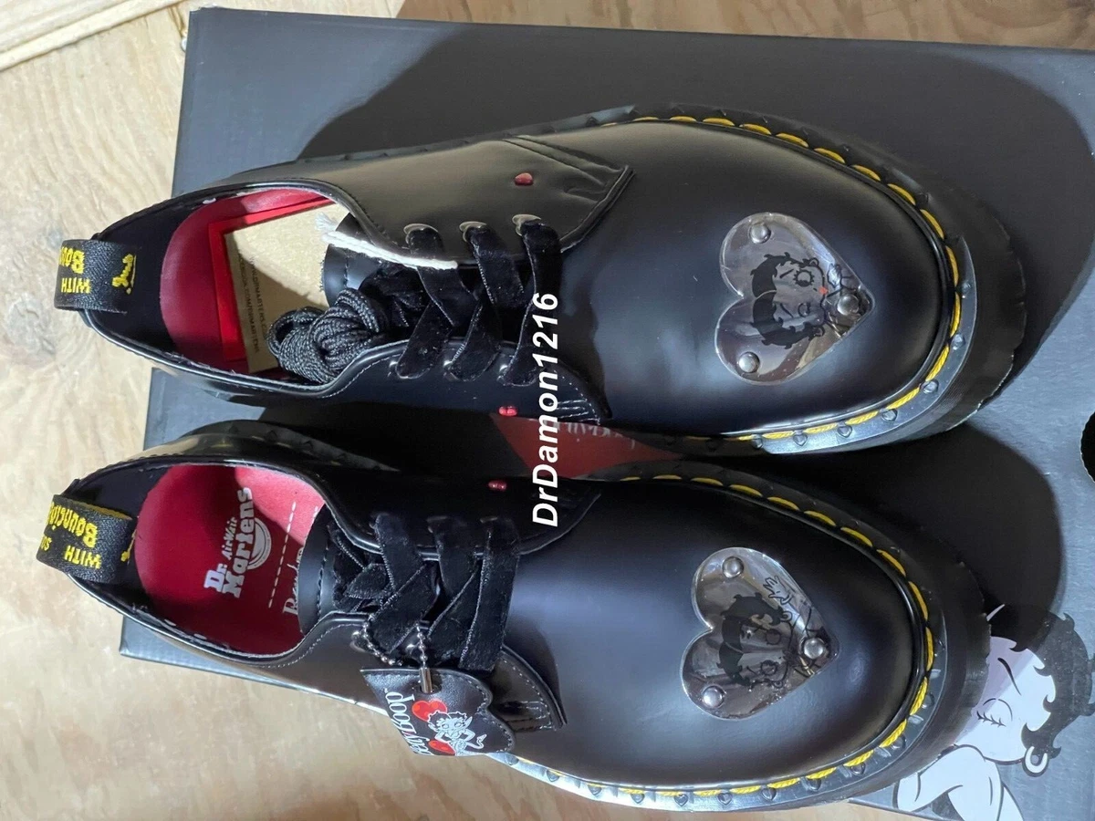 NIB Dr. Martens x Betty Boop 1461 Quad Platform Black RARE SHOES 27933001