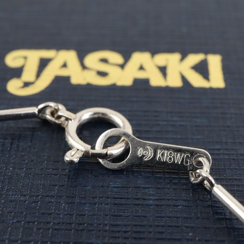 Tasaki Heart Mabe Clear Pendant Necklace 18K White Gold 16" Nylone cord w/Case - Picture 10 of 14