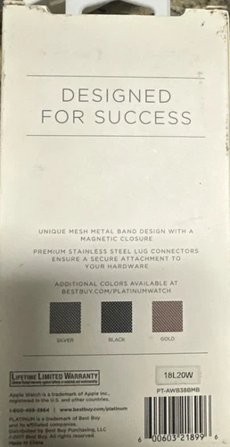 Platinum Magnetic Stainless Steel Mesh Band for Apple Watch 38mm, 40mm, 41mm 1-9 - Picture 8 of 8