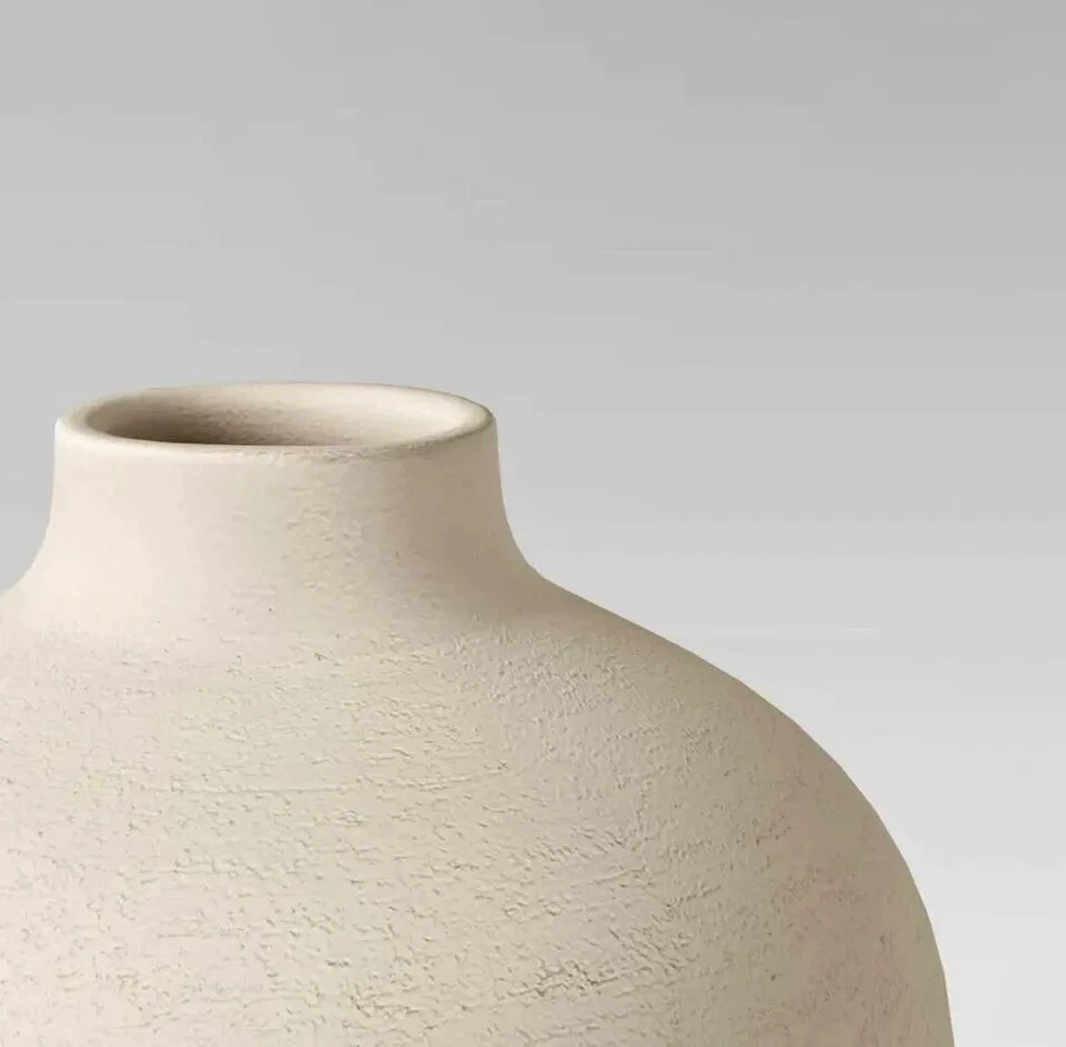 *NUEVO* EN PAQUETE ORIGINAL 7” x 7” Jarrón Loza Textura Otoño Umbral Blanco Foto 3 de 4