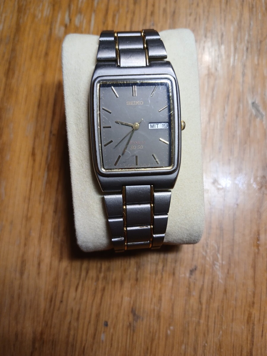 時計 Seiko titanium SEIKO titanium SQ50 kinetic day date, 34mm, quartz, | eBay