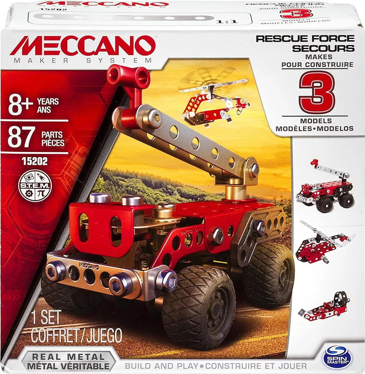 Meccano 15202 Jeu de Construction Secours 3 Modèles 3en1