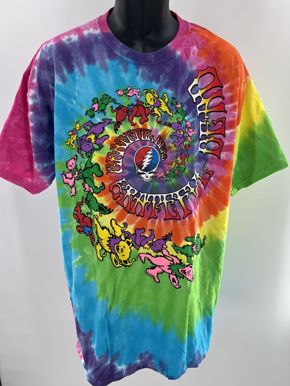 ALTRA T shirt TIE DYE TIE DYE colorata Grateful Dead Trippy Bears con licenza ufficiale