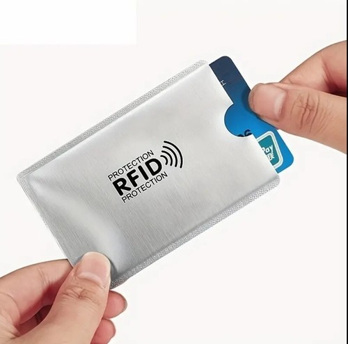 DEBIT CREDIT CARD Protector Contactless Blocking Sleeve RFID Silver 10 Pack UK - Picture 5 of 7