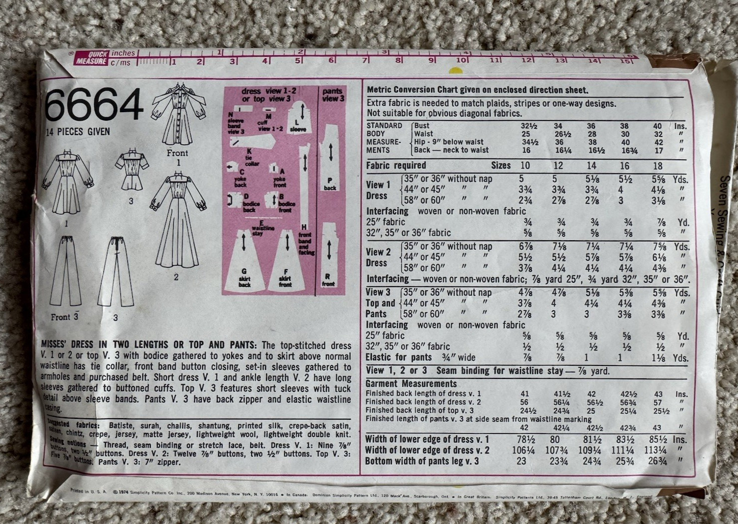 Lot Of 6 Vintage Retro 1960’s/70’s Dress Sewing Patterns BOHO Cottage Core Sz 10