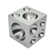 Steel Doming Block 2" x 2" x 2" Dapping - Jewelry Making Metal Forming Tool