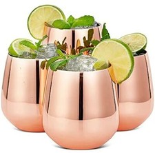 Homiu Stainless Steel Metal Tumbler 2 Pack Stemless Gift Set 500ml Glasses Wine