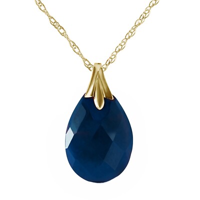 14K. MASSIVE GOLDKETTE MIT NATÜRLICH GEFÄRBTEM SAPHIR (Gelbgold)