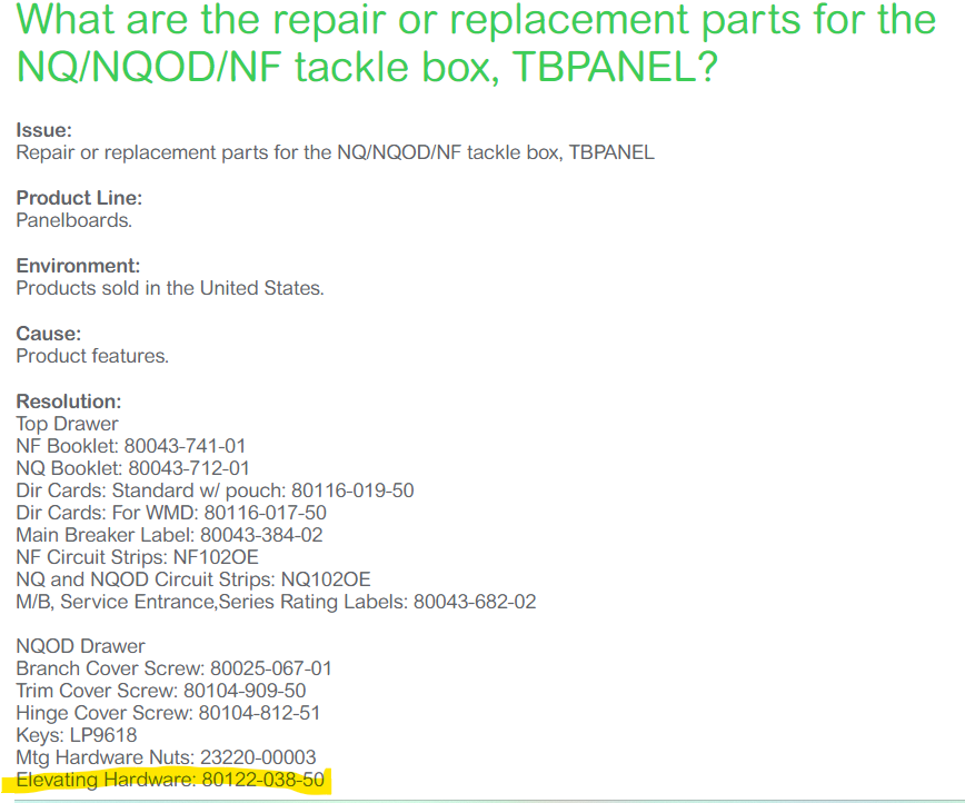 Square D 8012203850 NQ Panelboard Flush Adjusting Elevating Screws (6 screws) eBay