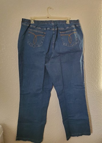 OSO Casuals Women's Blue Denim High Rise Elastic Waist Mom Jeans Pants Size 3X - Picture 2 of 5
