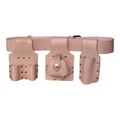 Tan Leather Scaffolding Tool Belt Set 4pc With XL Belt (41-50 Inch