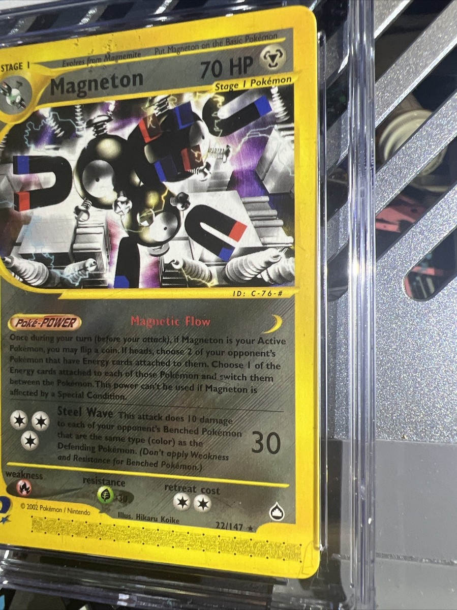 🔥🔥Pokemon Card Magneton 22/147 Rare Non Holo WOTC Aquapolis CGC