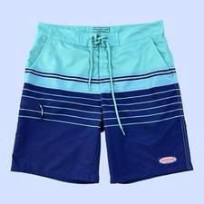 Vineyard Vines Board Shorts Mens 32 Blue Unlined 9" Inseam Beach Swim Trunks