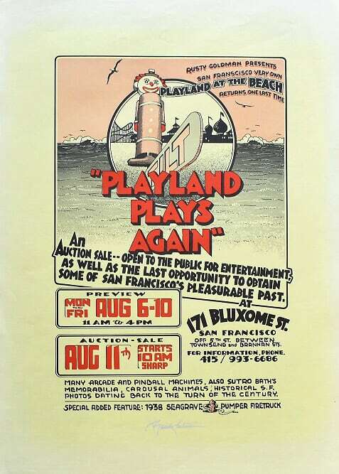 Playland At The Beach Poster San Francisco Randy Tuten 1973