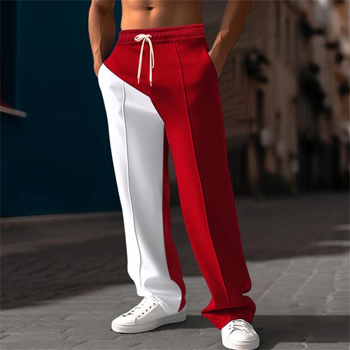 Herren Color Block Hose Sport Lauf Jogginghose Freizeit Hip Hop Hose Neu - Bild 6 von 10