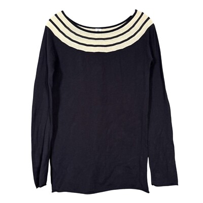 RARE Petit Bateau Navy & White Striped LS Top Sweater 16 Ans (XS) Nautical READ