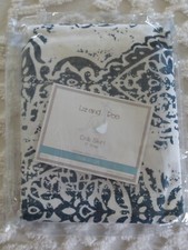 NIP LIZ  ROO Navy  White Design CRIB SKIRT - 17" Drop