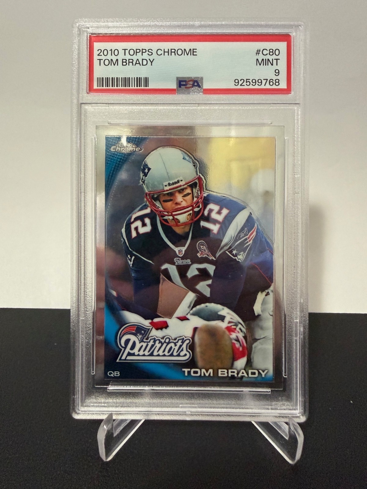 2010 Topps Chrome Tom Brady PSA 9 Mint #C80 HOF Patriots view 1