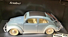 Diecast 1/18 VW Blue Coccinelle Beetle # 8603 Solido Prestige w Acc Trunk Rack