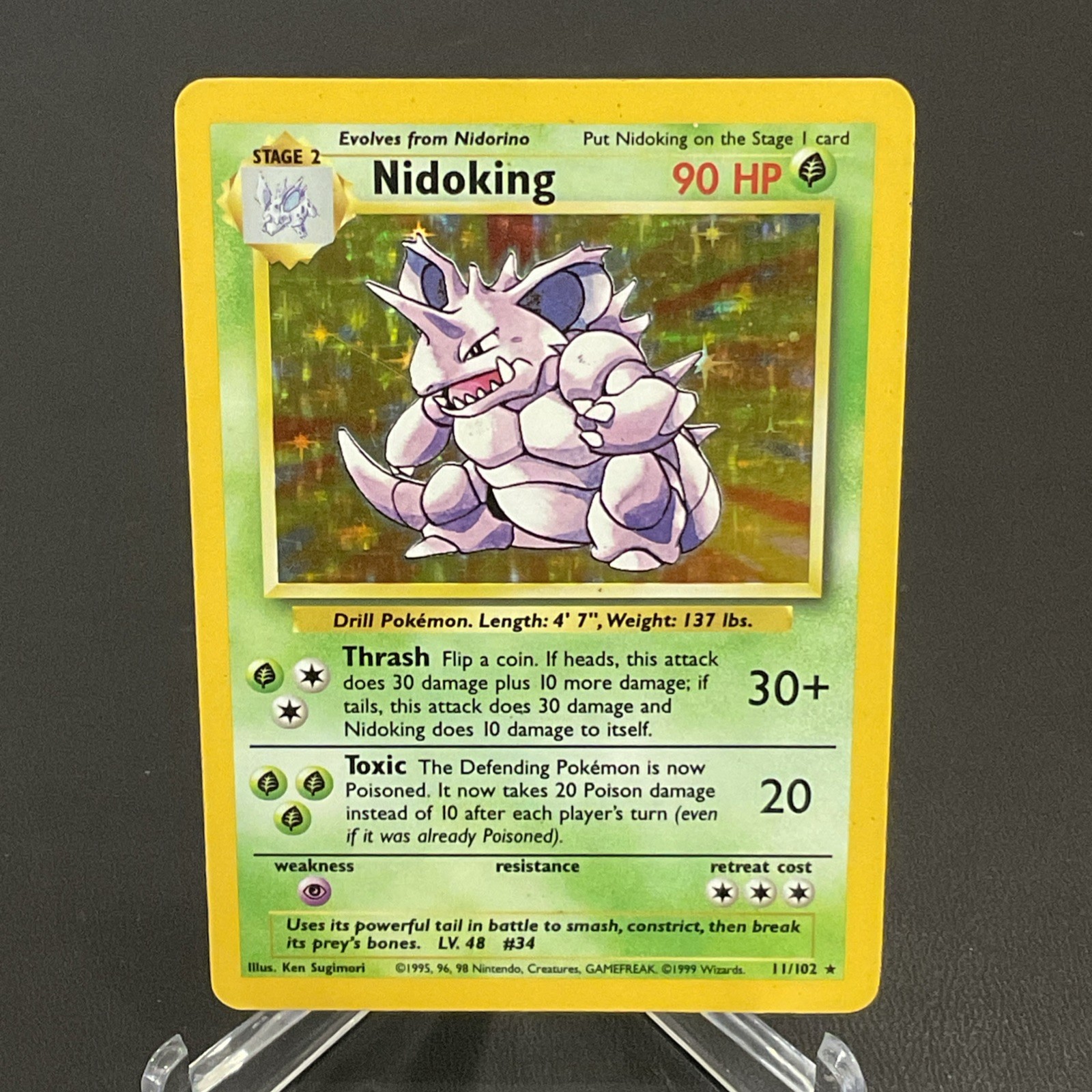Pokemon Nidoking 11/102 holo Base Set 