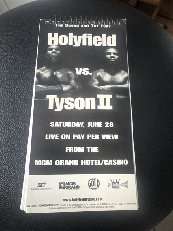 Holyfield Vs Tyson 2 Press Notepad With 18 Pages Of Fight Facts. Never Used