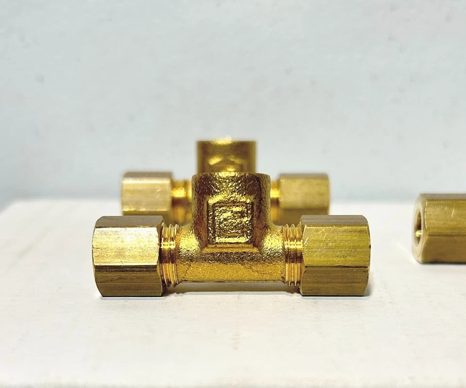 Brass Compression Reducing Tee 1/4" Comp x 1/8" FTP LOT OF 3 - Image 2 of 2