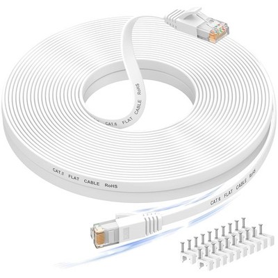 Langzeit Hochgeschwindigkeits LAN Kabel 15m - Cat 6, Weiß für PS4 und Modem