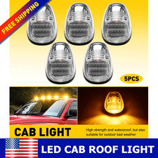 For 99-01 Dodge Ram Truck 5pcs Clear Cab Roof Top Amber Led Marker Lights Lamps