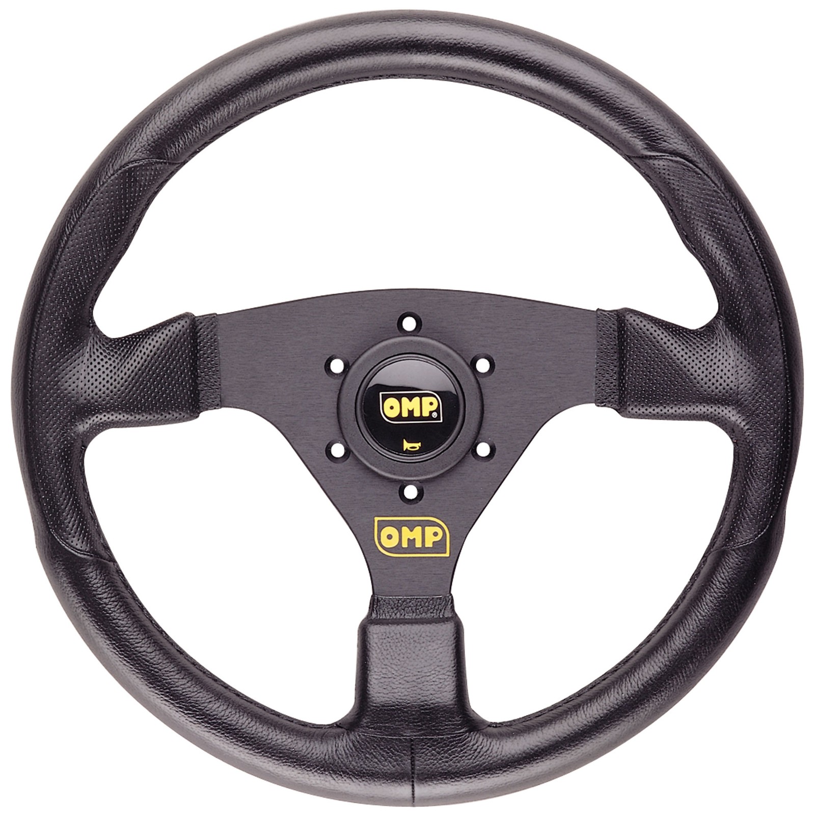 OMP Racing GP 3 Spoke Steering Wheel - 330mm Diameter / Flat Dish / Black - Image 3