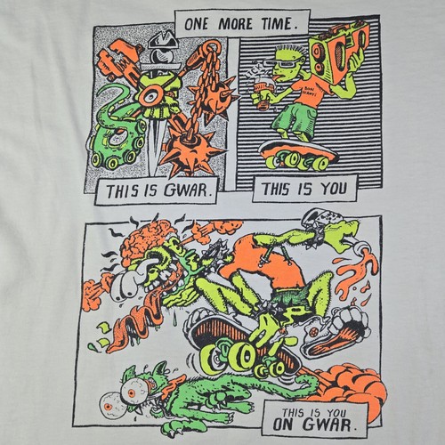 90s GWAR Frenchy Skate Punk Grunge Hardcore Metal Skater Comic Tee, Sz L 22x27" - Picture 18 of 20