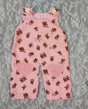 Galoob Baby Talk Doll Outfit Jumper Original Pink Teddy Bear Heart Knee 1985 VTG
