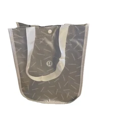 Lululemon Reusable Small Shopping Tote Bag  Silver White  9.25”X 11”X4.5”