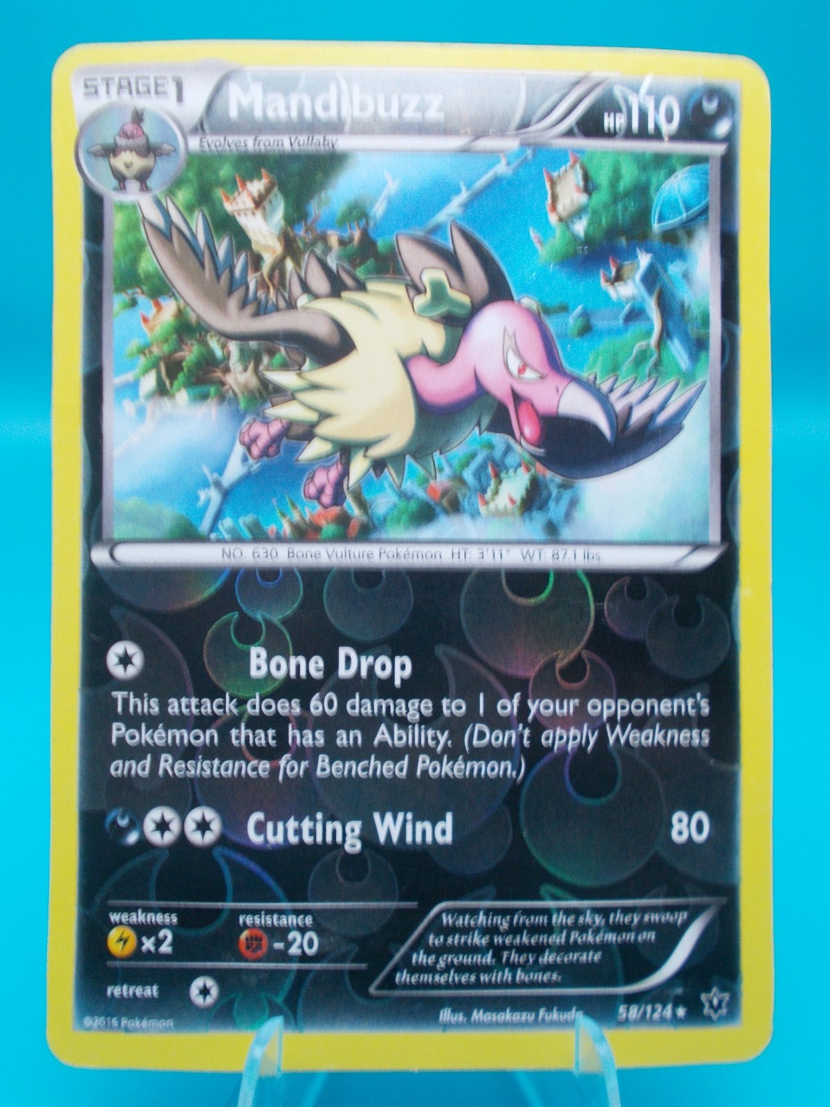 Mandibuzz 58/124 Fates Collide Pokémon TCG Reverse Holo Lightly Played