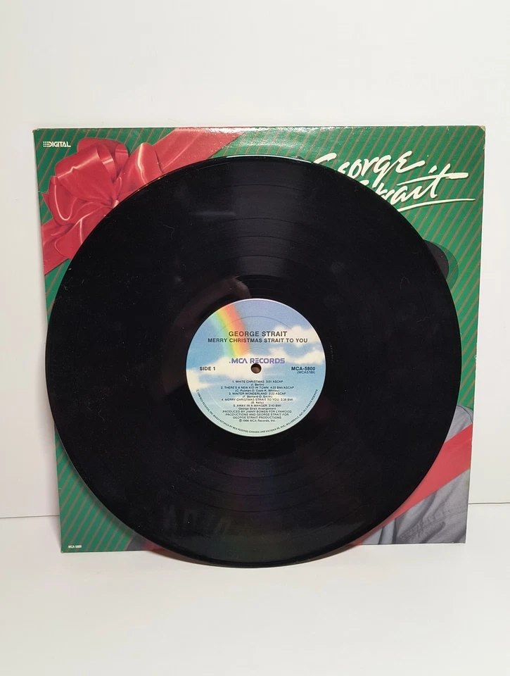 GEORGE STRAIT - Merry Christmas Strait To You. 1986 (MCA-5800) Vintage  - Image 4 of 4