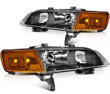 For Honda Accord 1994-1997 Black Amber Headlights Assembly Pair Lhrh Headlamps