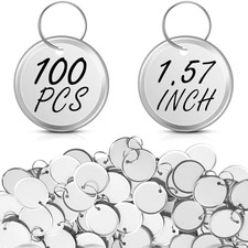 Pieceses White Metal Rim Key Tags Bulk Key Round Paper Tags with 1.57 Inch 100