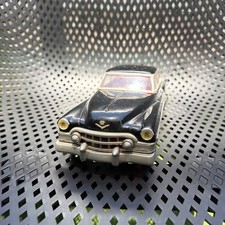 1950s Style Tin Black Cadillac Sedan Friction Drive Made In Japan