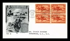 US COVER PONY EXPRESS 80TH ANNIVERSARY FDC SCOTT 894 BLOCK OF 4 LOWRY CACHET