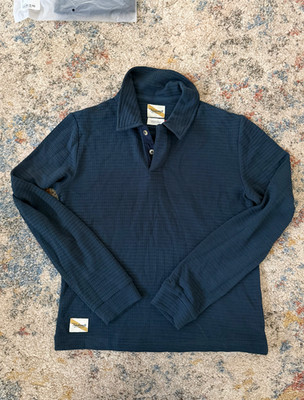 NWOT Tracksmith Fells Waffle Rugby Long Sleeve Blueberry color size SMALL