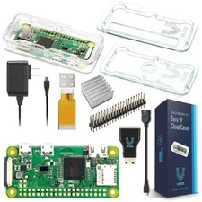Raspberry Pi Zero W Starter Kit - Clear Case Power Supply
