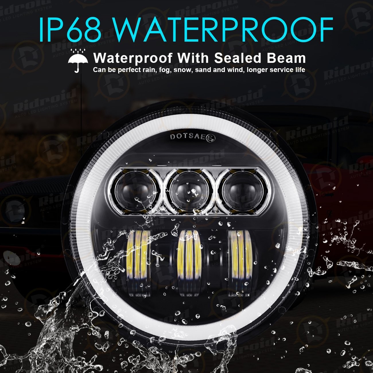 Hot 80W 5.75" LED Headlight for Harley Dyna Super Wide Glide Low Rider Sportster